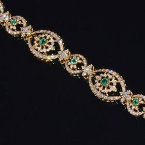 CERTIFIED NATURAL 5.2CTS VS F DIAMOND EMERALD 18K SOLID GOLD BRACELET